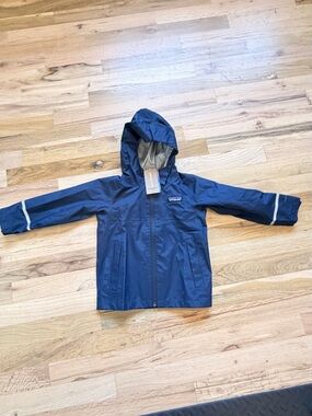 Patagonia Navy Kids' Hooded Rain Shell